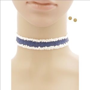 💙Distressed Denim Choker 💙